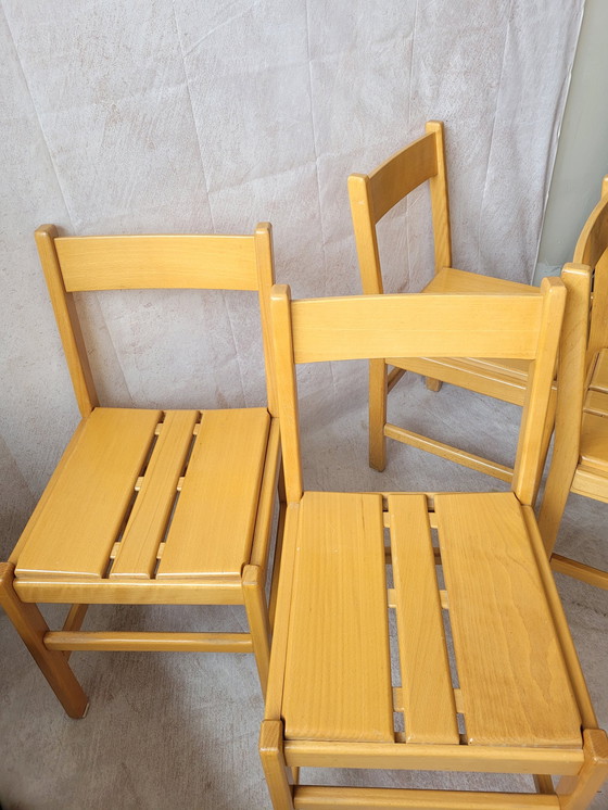 Image 1 of 4x Vintage Beech Chairs