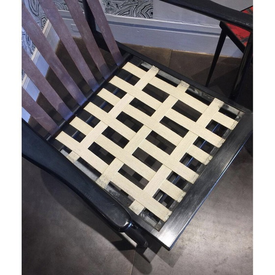 Image 1 of Vintage yellow and black armchair - 1960s