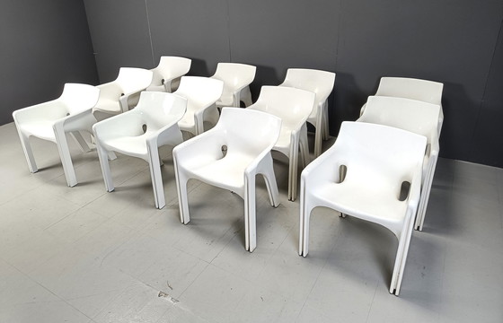 Image 1 of Set Of 12 Gaudi Dining Chairs By Vico Magistretti For Artemide, 1970S