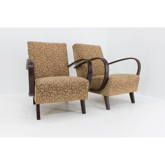 Image 1 of Set of 2 Art Deco vintage armchairs by Jindrich Halabala, 1940s