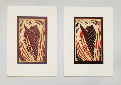 Ineke Zondag - Woodprint - Vintage
