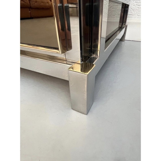 Image 1 of Vintage chrome and brass chest of drawers by Michel Pignères, France 1970