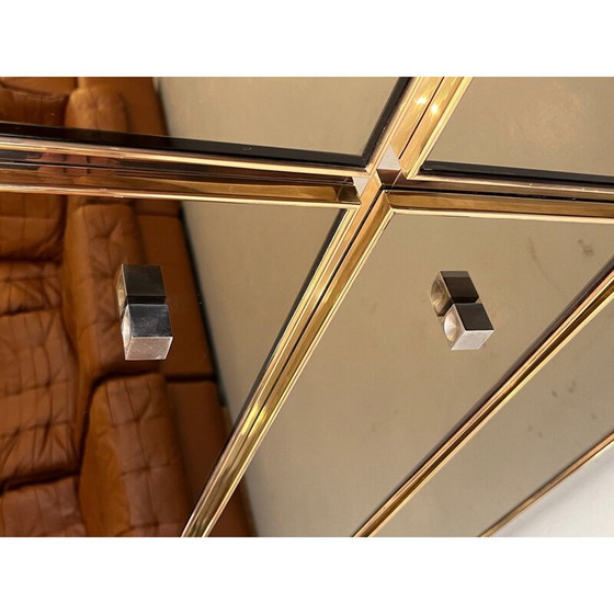 Image 1 of Vintage chrome and brass chest of drawers by Michel Pignères, France 1970