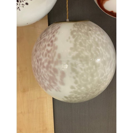 Image 1 of Lampada a sospensione a sfera con murrine multicolori contemporanee degli anni '90 in vetro di Murano