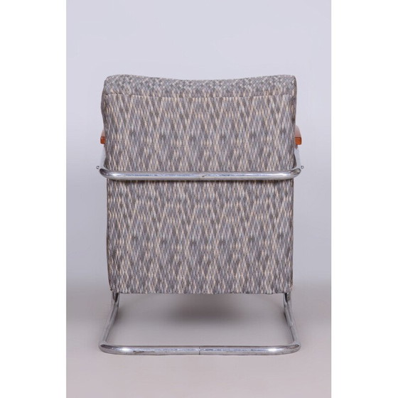 Image 1 of Poltrona vintage Bauhaus in acciaio cromato e faggio per Mücke-Melder, Cecoslovacchia 1930