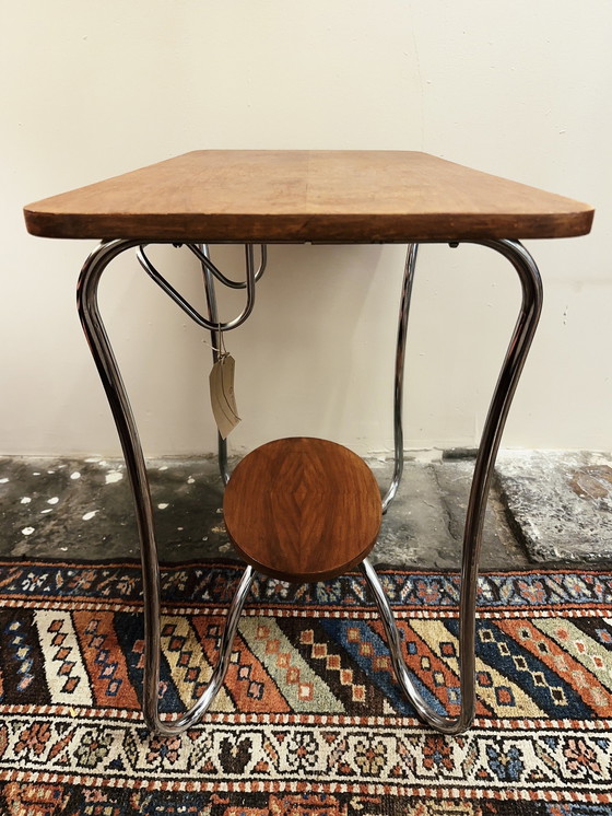 Image 1 of Side table with newspaper holder