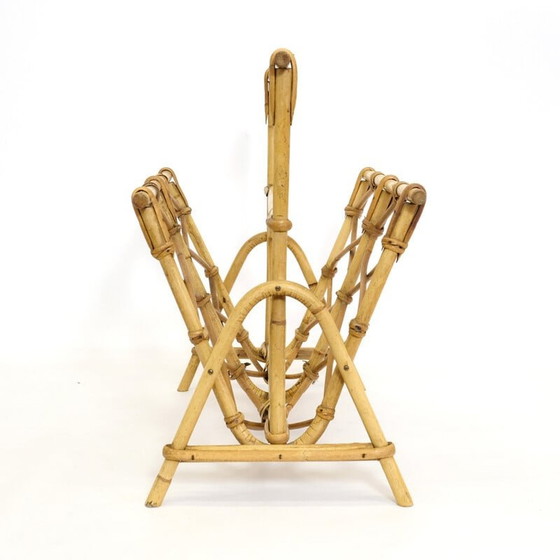 Image 1 of Vintage rattan magazine rack, 1970