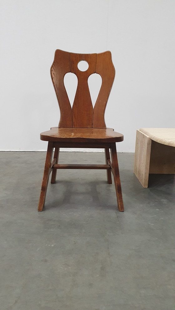 Image 1 of Brutalist oak chair