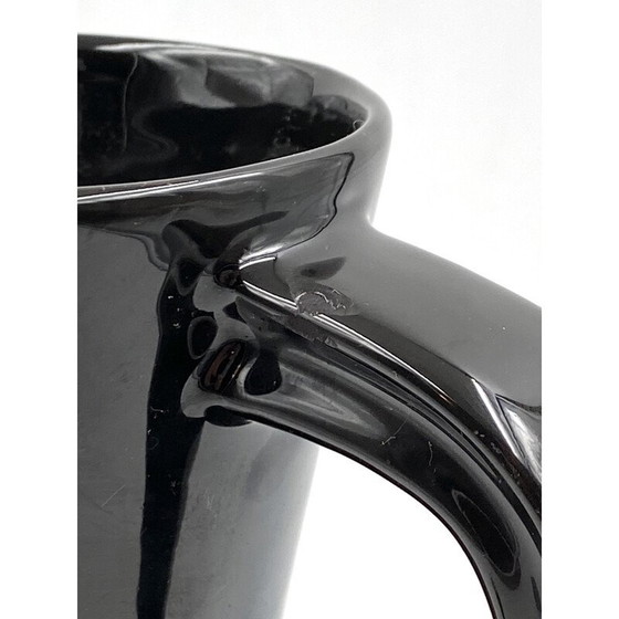 Image 1 of Vaso vintage in ceramica nera organica, Francia anni '70