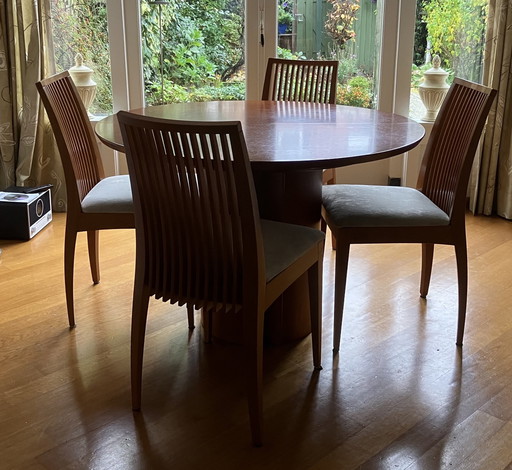 Wolf S. Bandelow Dining Table, Centerpiece And 4 Chairs