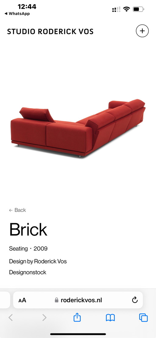 Design onm Stock sofa BRICK by Roderick Vos