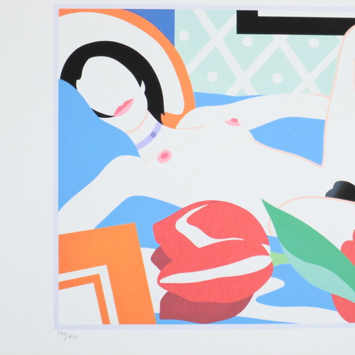 Lithographie offset d'après Tom Wesselmann Monica With Tulips 299/450