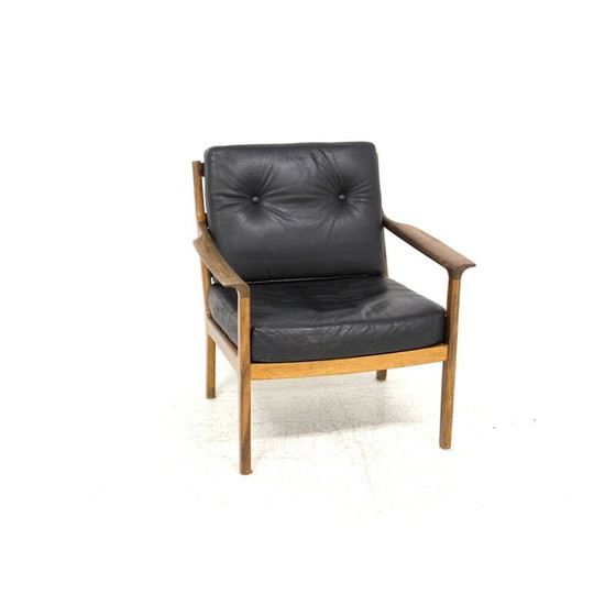 Image 1 of Scandinavian vintage leather armchair by Bröderna Andersson, Sweden 1960