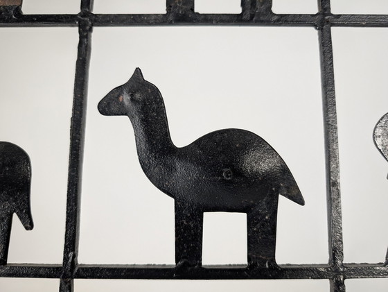 Image 1 of Animal Screen By Atelier Marolles And Jean Touret In Wrought Iron 1950S