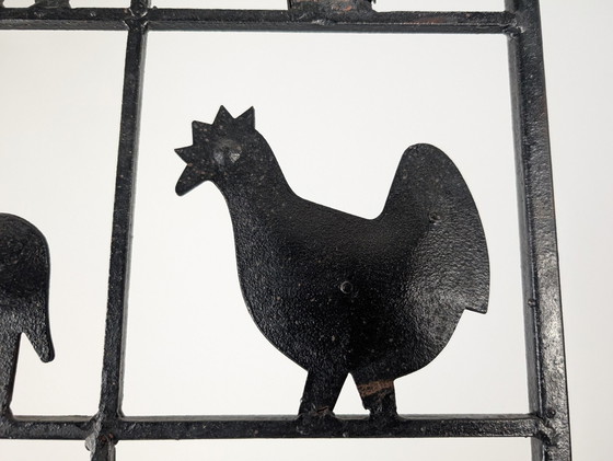 Image 1 of Animal Screen By Atelier Marolles And Jean Touret In Wrought Iron 1950S