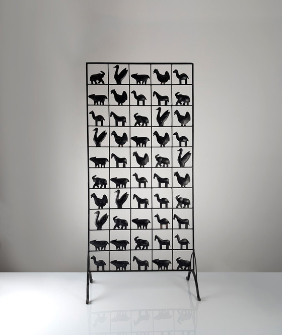 Image 1 of Animal Screen By Atelier Marolles And Jean Touret In Wrought Iron 1950S