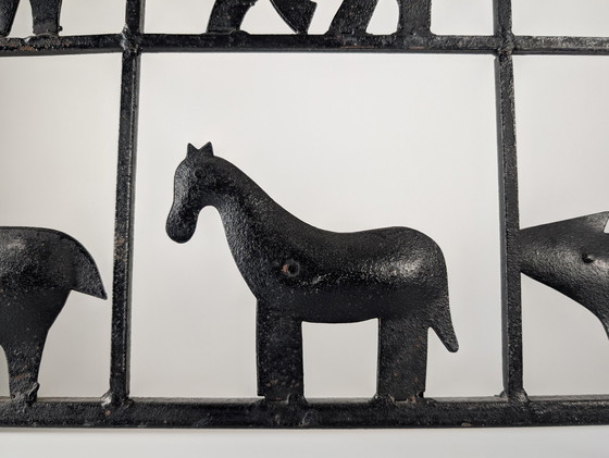 Image 1 of Animal Screen By Atelier Marolles And Jean Touret In Wrought Iron 1950S