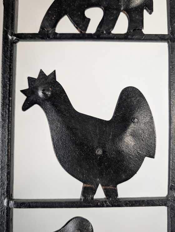 Image 1 of Animal Screen By Atelier Marolles And Jean Touret In Wrought Iron 1950S