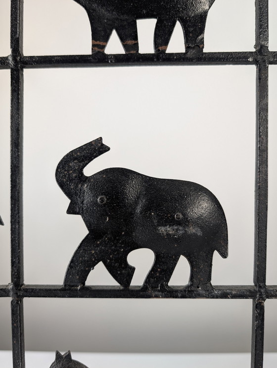 Image 1 of Animal Screen By Atelier Marolles And Jean Touret In Wrought Iron 1950S