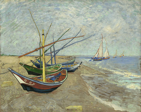 Image 1 of Vincent van Gogh - Bateaux de pêche sur la plage des Saintes-Maries-de-la-Mer