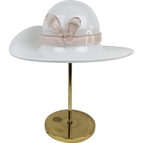 Image 1 of Lampada da tavolo vintage in ottone e vetro di Murano, Italia 1970