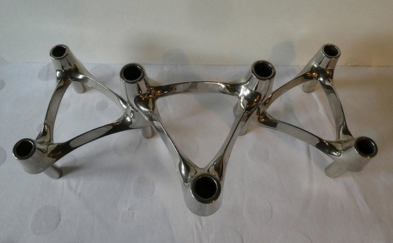 Image 1 of 3 Very Good Condition Candle Holders From Bmf, Nail, Plus 12 Matching Candles