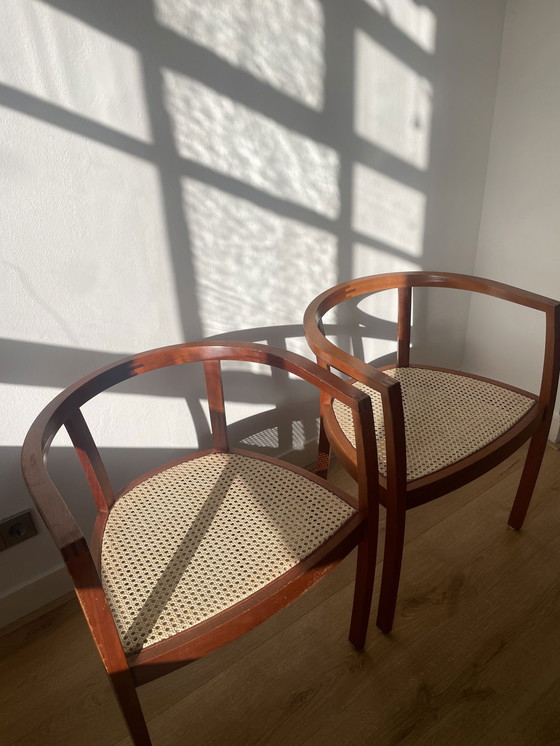 Image 1 of 2x Vintage Rotan Rattan Chairs