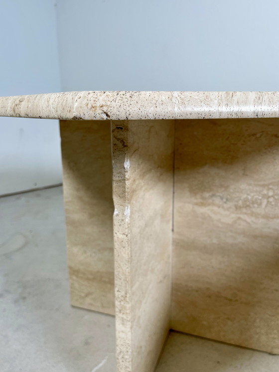 Image 1 of Sidetables Travertine With Hexagonal Top