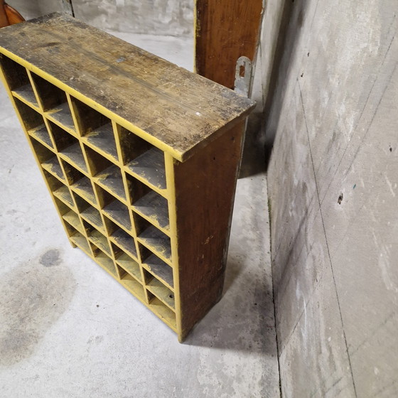 Image 1 of Set Of 2 Antique Compartment Wall Cabinet