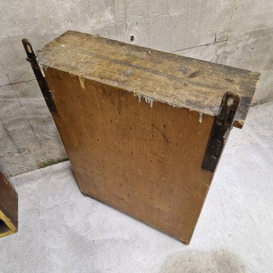 Image 1 of Set Of 2 Antique Compartment Wall Cabinet