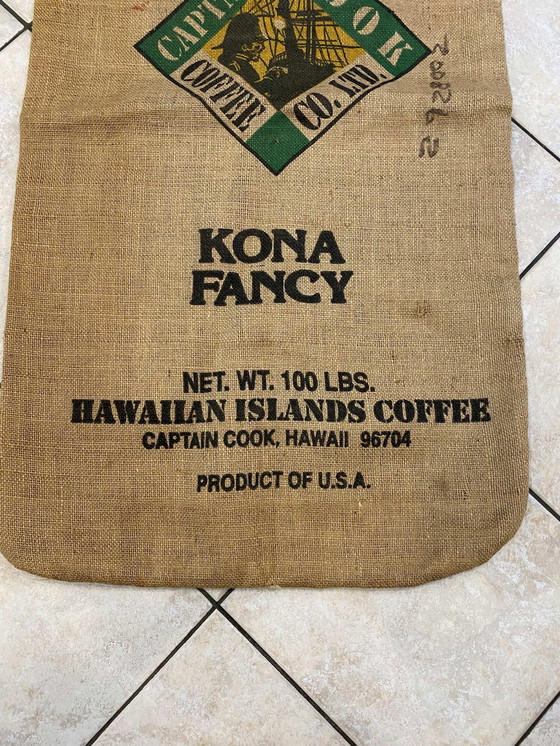 Image 1 of Borsa di tela vintage autentica e antica del Capitano Cook Hawaiian Islands Coffee USA