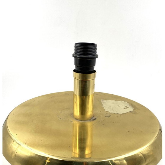 Image 1 of Vintage white ceramic and brass lamp base, Italy 1970