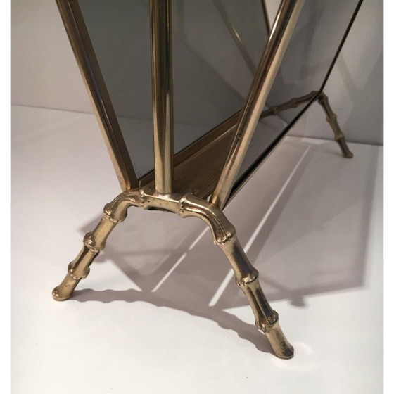 Image 1 of Vintage brass magazine rack by Maison Baguès