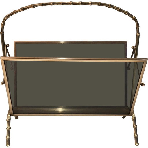 Revistero vintage de latón de Maison Baguès