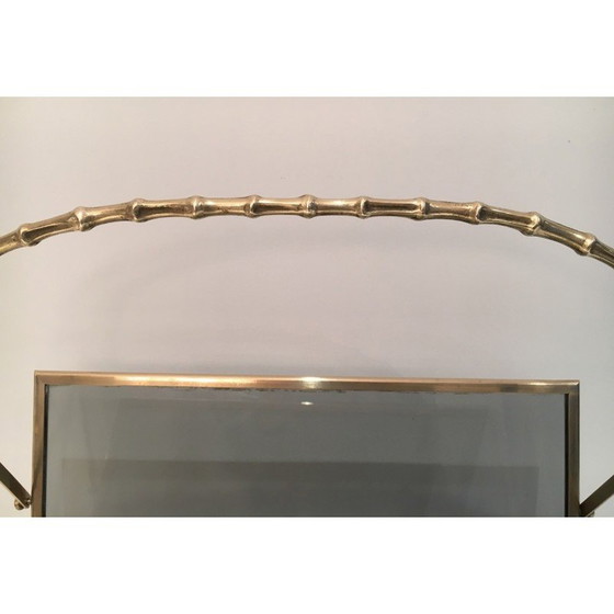 Image 1 of Vintage brass magazine rack by Maison Baguès