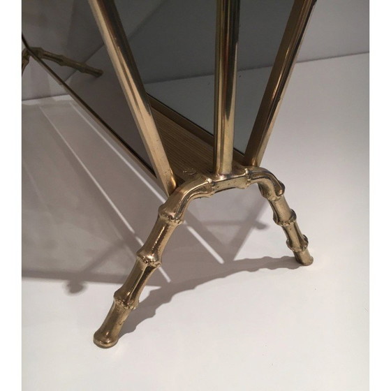 Image 1 of Vintage brass magazine rack by Maison Baguès