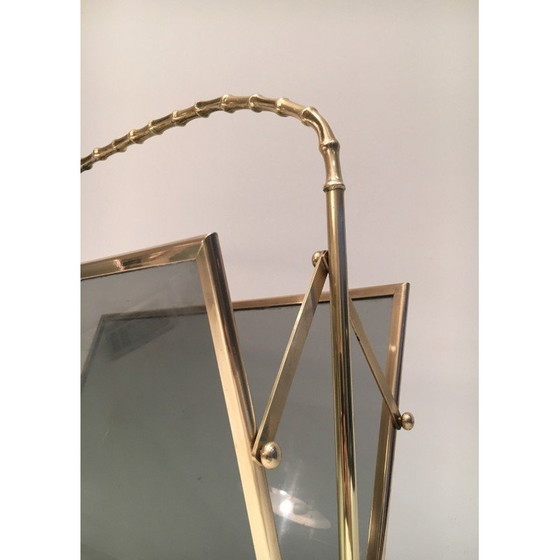 Image 1 of Vintage brass magazine rack by Maison Baguès