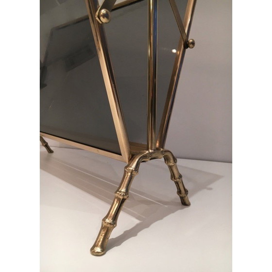 Image 1 of Vintage brass magazine rack by Maison Baguès