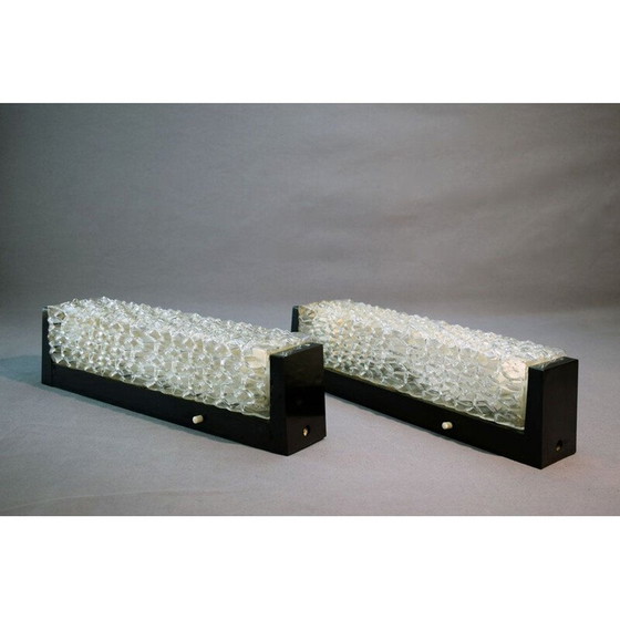 Image 1 of Pair of vintage sconces in bakelite and glass, 1930