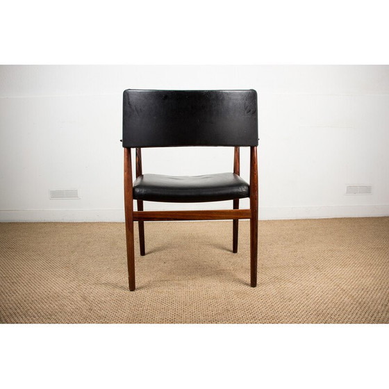 Image 1 of Poltrona danese vintage in palissandro e pelle di Erik Worts per Soro Stolefabrik