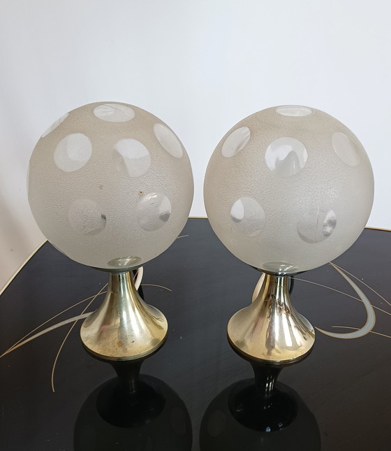 Image 1 of ensemble de trois lampes de l'ère spatiale