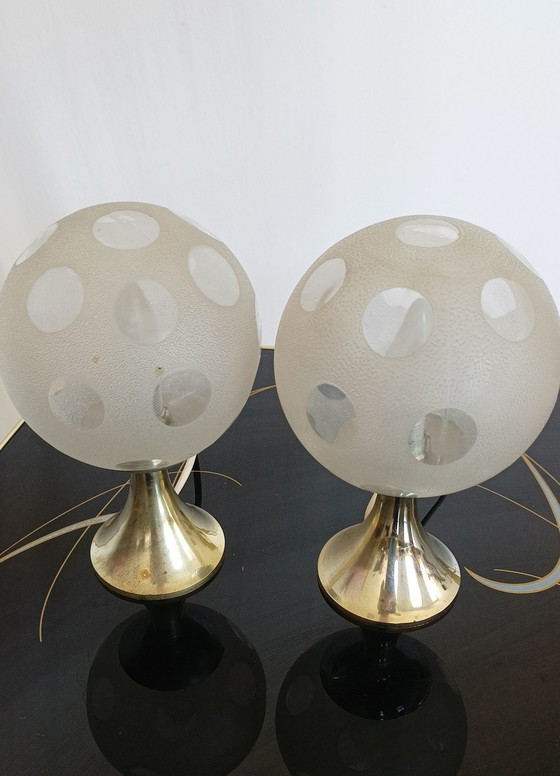 Image 1 of ensemble de trois lampes de l'ère spatiale