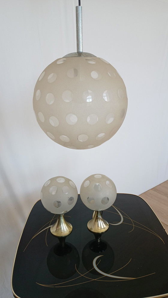 Image 1 of ensemble de trois lampes de l'ère spatiale