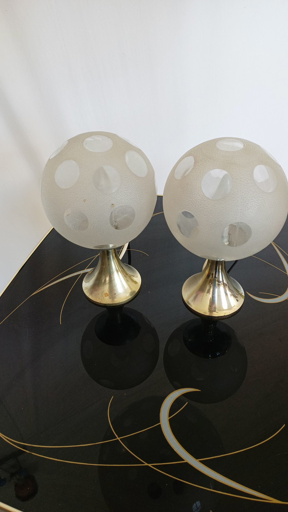 Image 1 of ensemble de trois lampes de l'ère spatiale