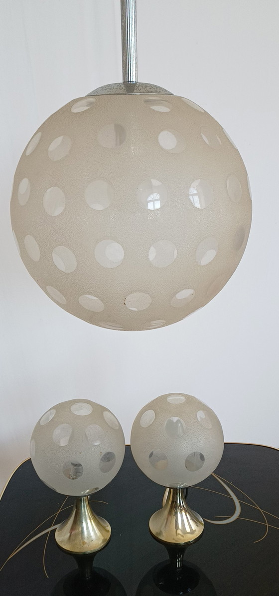 Image 1 of set of three space age lamps