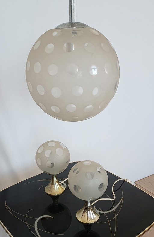 set of three space age lamps