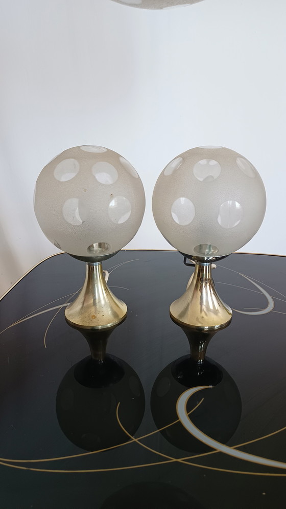 Image 1 of set of three space age lamps