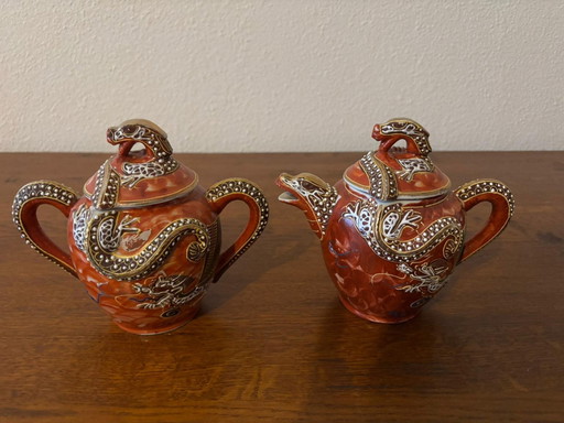 Japanese Satsuma Coffee and Tea Set