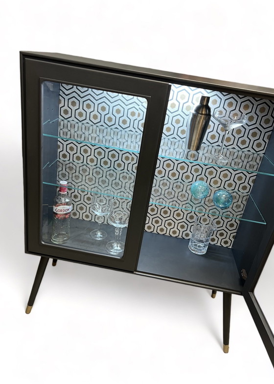 Image 1 of Vintage Display Case In Gray With Gold