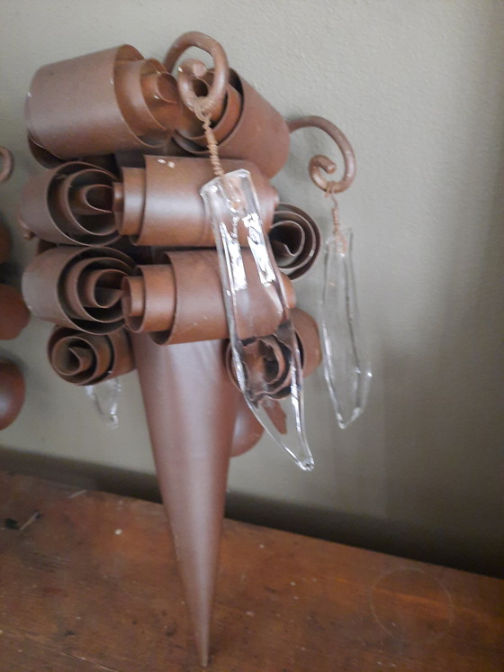 Image 1 of 2x Vintage Torch Wall Lamp
